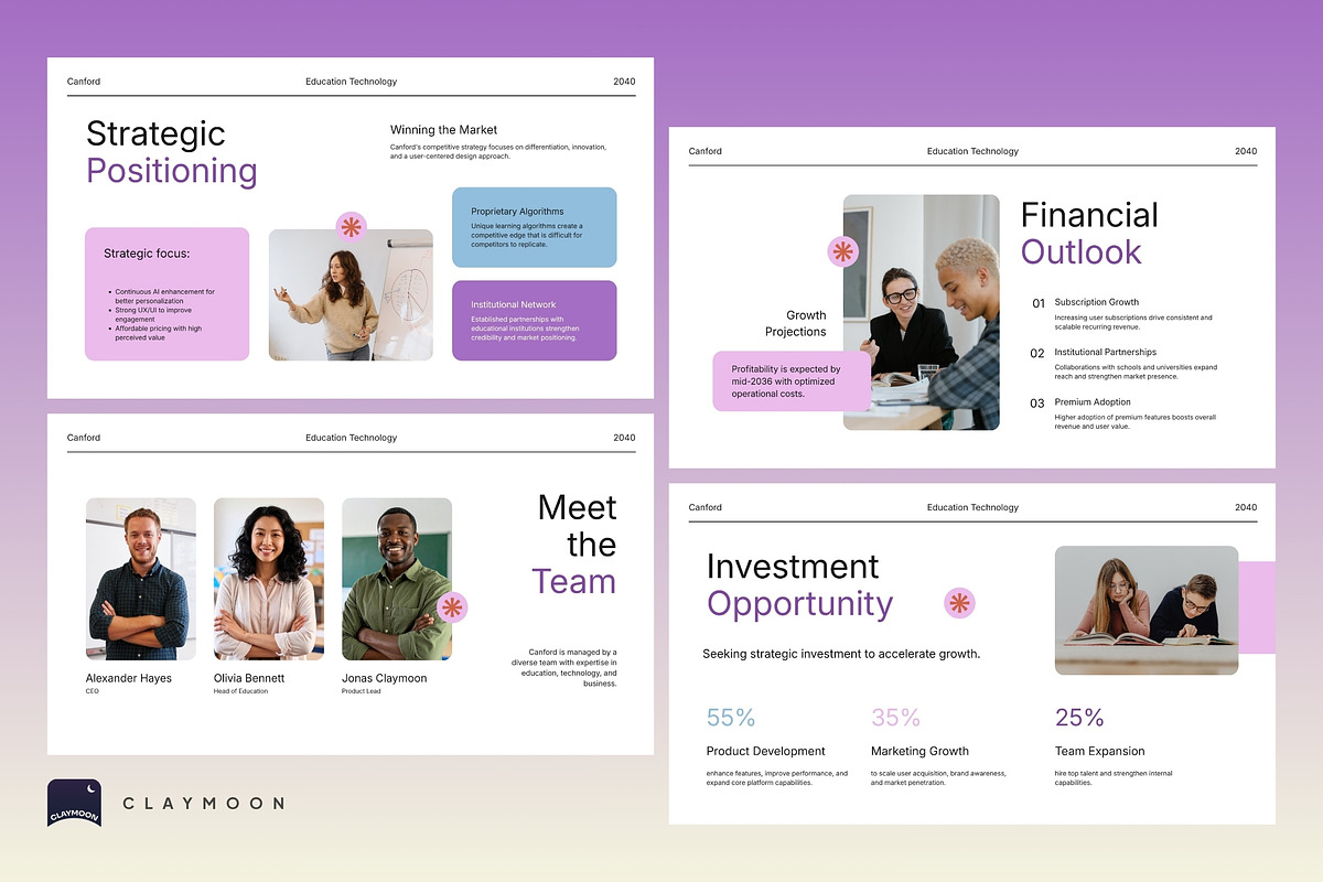 Modern Education Pitch Deck, a Presentation Template by Claymoon Lab (Photo 3 of 7)