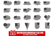 Distressed American Flag SVG Bundle, a Graphic by M9 Design (Thumbnail 1 of 9)