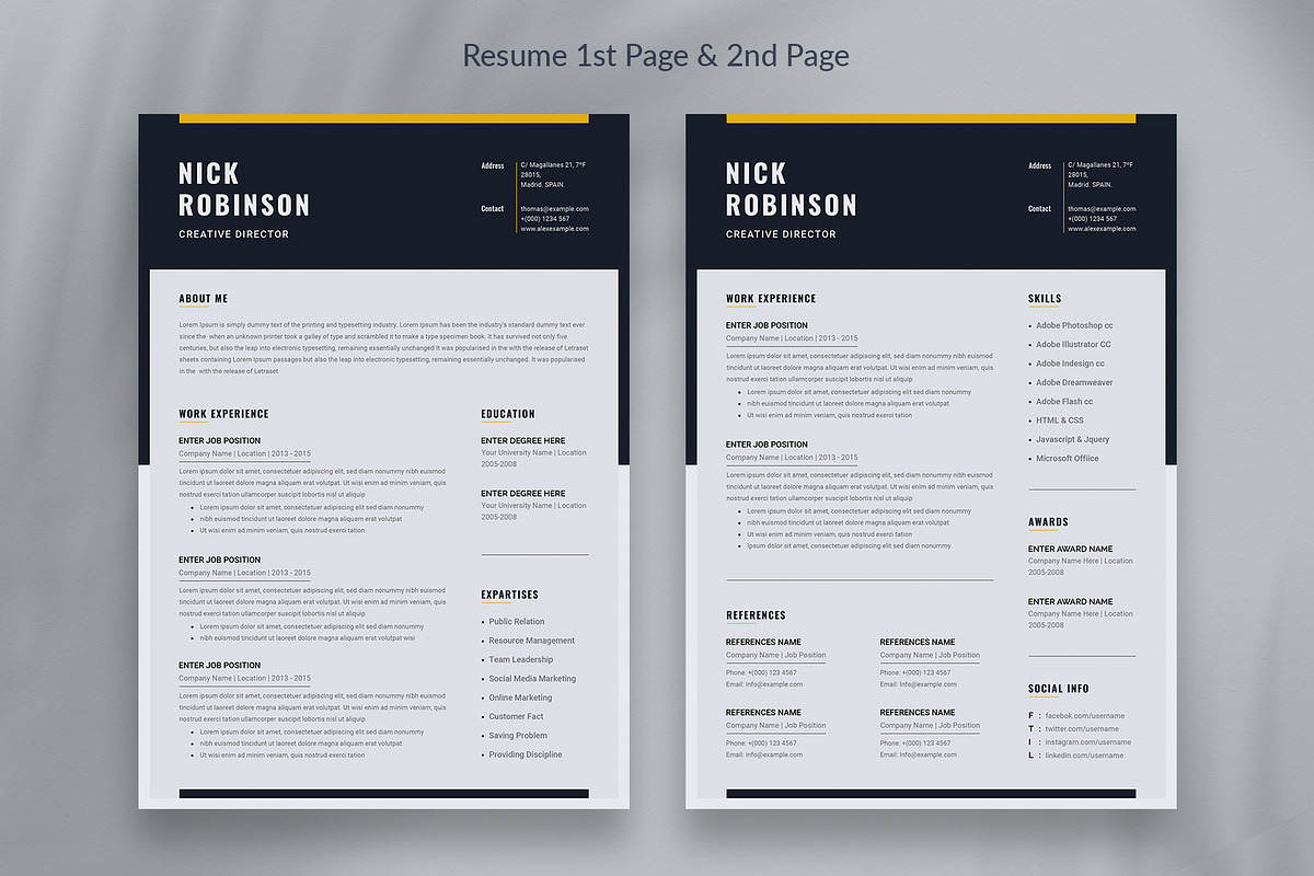 Clean Resume/CV, a Resume Template by Aspect_Studio (Photo 2 of 5)