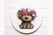 Whimsical spring teddy bear clipart, an Illustration by Designworld (Thumbnail 9 of 10)