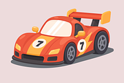 Red Racing Sports Car on Road Vector, a Transportation Illustration by Artpon Illustration (Thumbnail 3 of 3)