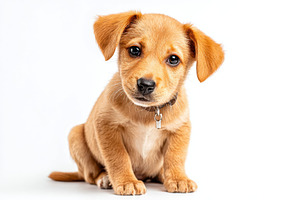 Cute puppy dog on white background, an Animal Photo by AlyaAnd