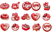 Valentine Donut Clipart, an Illustration by DreamArtGraphic (Thumbnail 4 of 4)