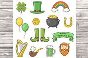 St. Patrick's Day Vector Icon Set, a Seasonal Illustration by Artspace (Thumbnail 1 of 3)
