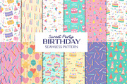 Colorful Fun Sweet Birthday Pattern, a Pattern Graphic by CreativeChristiana (Thumbnail 1 of 9)