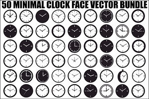 Minimal Clock Face Vector Bundle, an Illustration by Designs_River