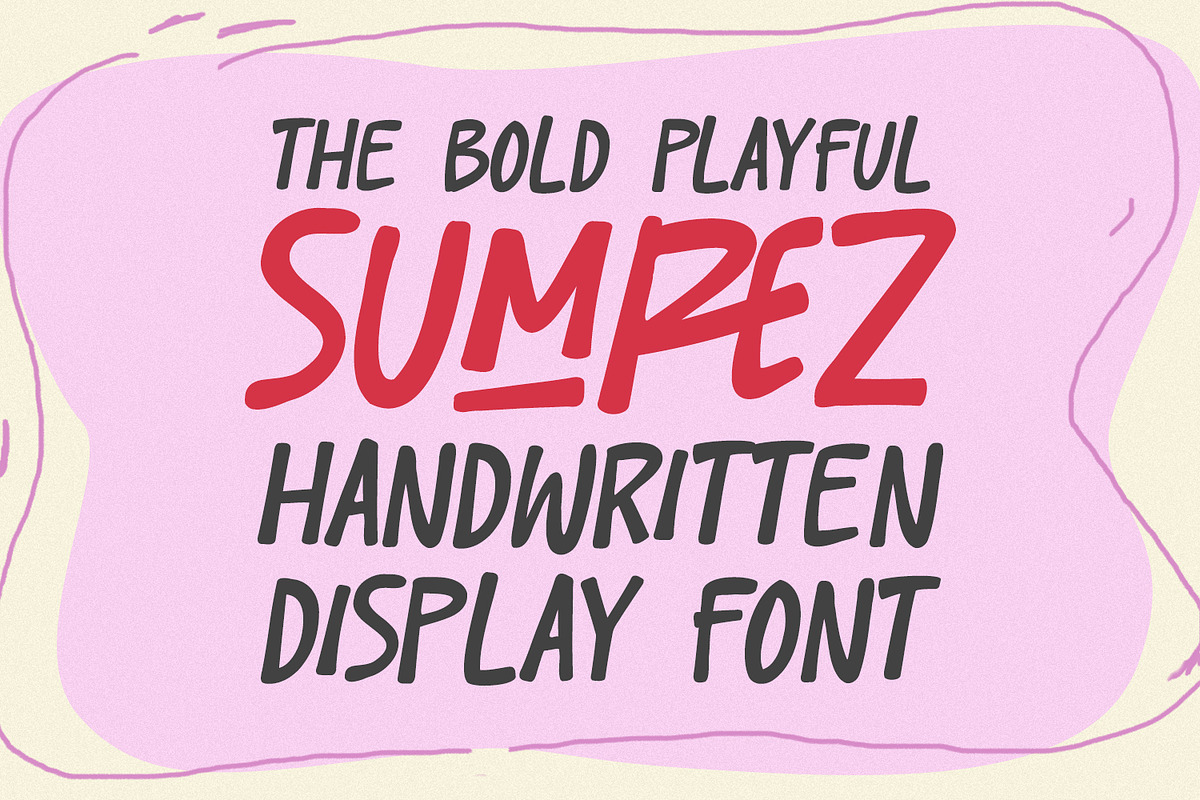 Sumrez Bold Playful Handwritten Font, a Handwritten Font by Maulana Creative (Photo 1 of 7)