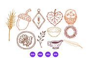 Thanksgiving Hand Drawn Folk Art Set, a Seasonal Illustration by designvectx (Thumbnail 4 of 10)