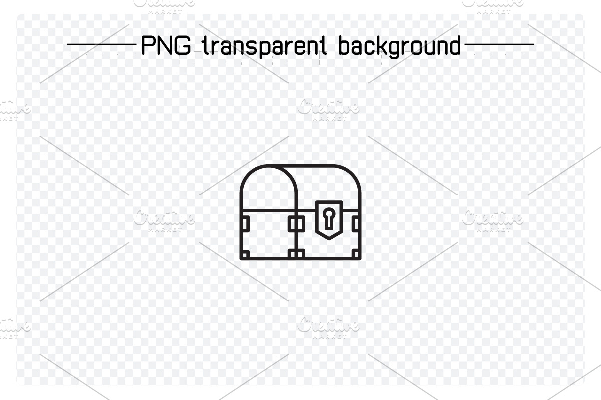 Treasure Chest Line Icons, an Outline Icon by Designfour (Photo 2 of 7)