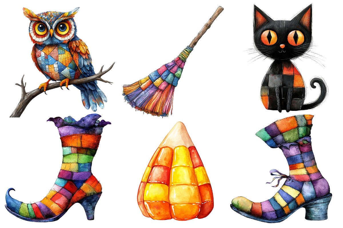 Patchwork Halloween,Clipart, an Illustration by Designworld (Photo 3 of 6)