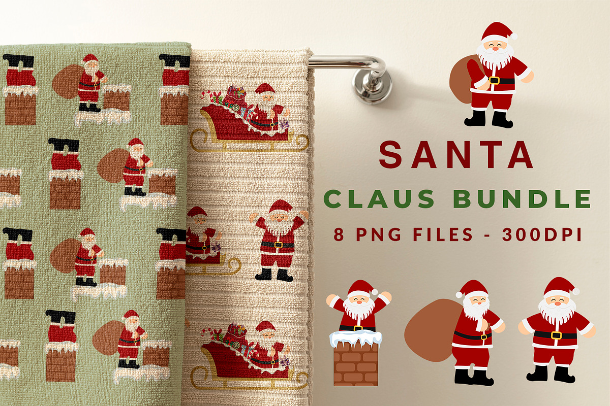 Christmas Santa Claus Clipart Bundle, a Seasonal Illustration by animatizmagix (Photo 1 of 3)