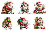 Quirky Busy Santa Clipart, an Illustration by CreationArt (Thumbnail 3 of 5)