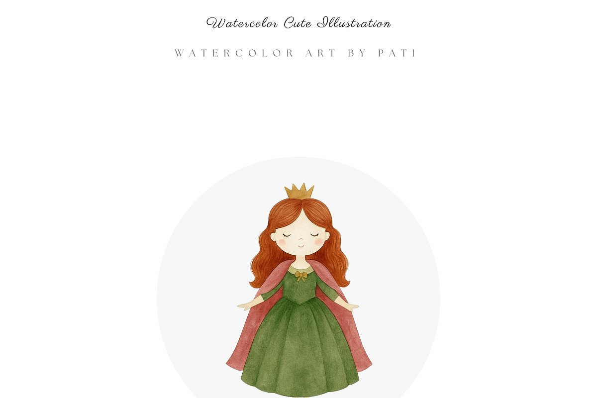 Watercolor Little Princess Clipart, an Illustration by Pati Paints (Photo 6 of 12)
