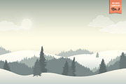 Winter Landscape Construction Set, an Animal Illustration by nordicworker (Thumbnail 4 of 5)