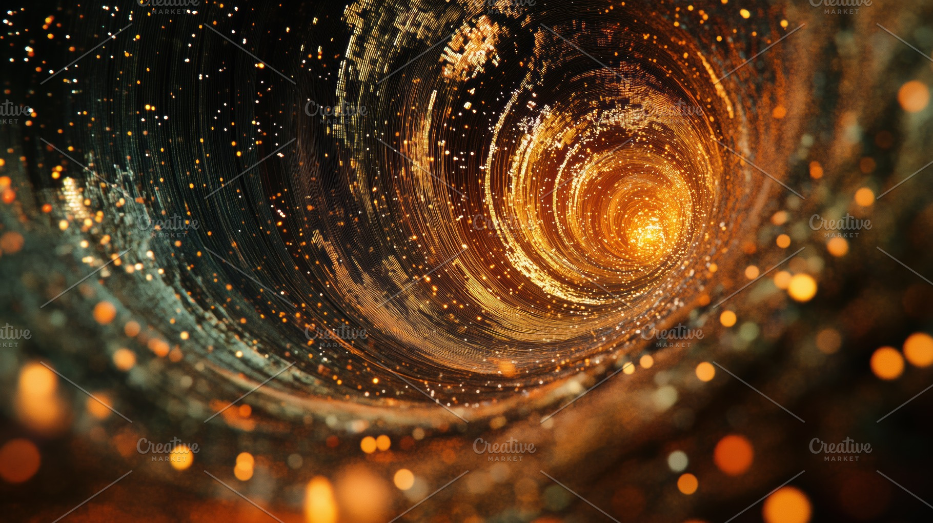 A mesmerizing abstract representation of a swirling vortex filled with golden p, a Photo by Textures & Backgrounds