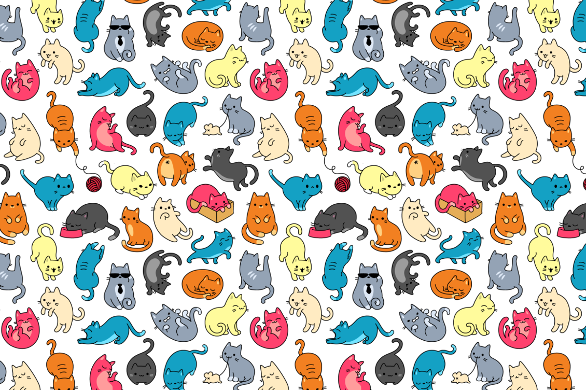 Meowers Icons and Seamless Pattern, a Pattern Graphic by Iconka (Photo 5 of 9)