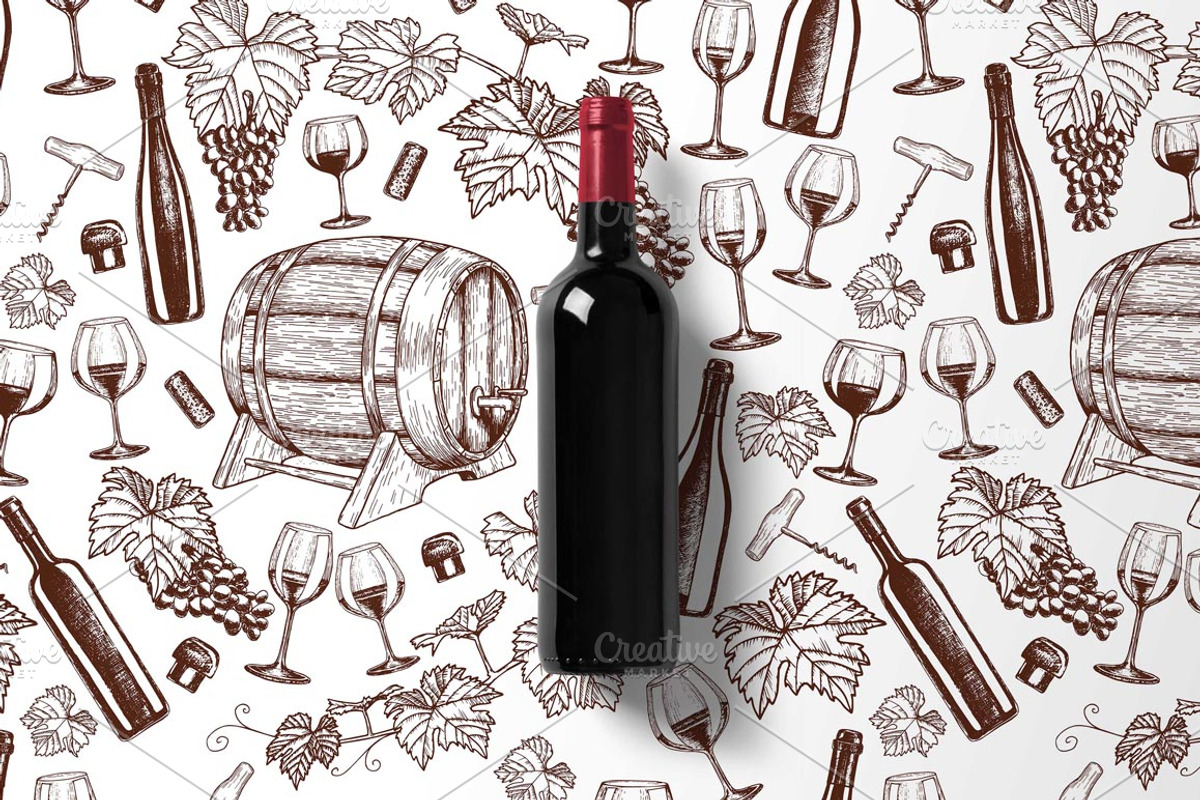 Wine Sketch Illustrations, a Decorative Illustration by DruZhi Art (Photo 5 of 5)