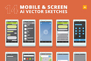 14 Ai Mobile & Screen Sketches, a Product Mockup by Makoto (Thumbnail 2 of 5)