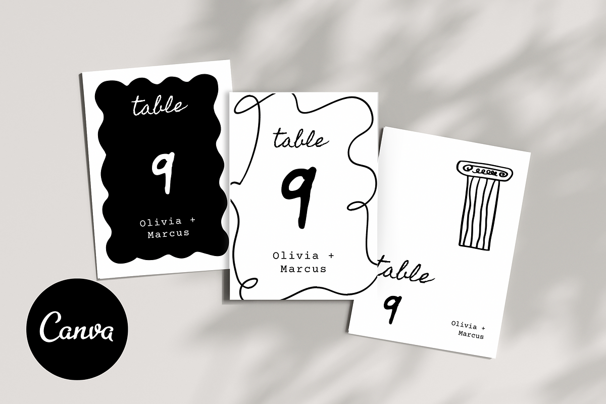 Minimalist Table Number Cards, a Card Template by RefocusMyJourney (Photo 3 of 10)