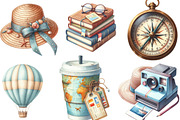 Watercolor Travel Clipart, an Illustration by Designking (Thumbnail 3 of 4)