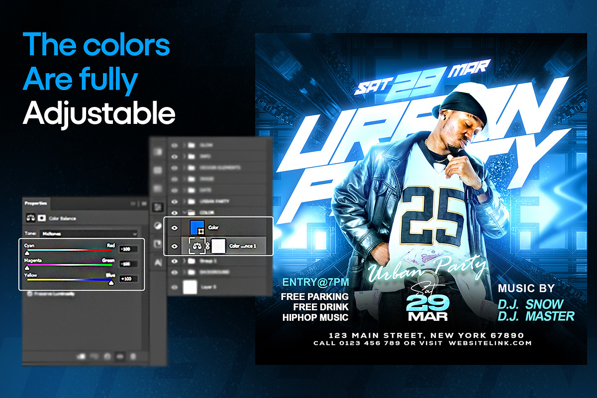 Urban Party DJ Flyer Template, a Flyer Template by Raytas Studio (Photo 3 of 5)