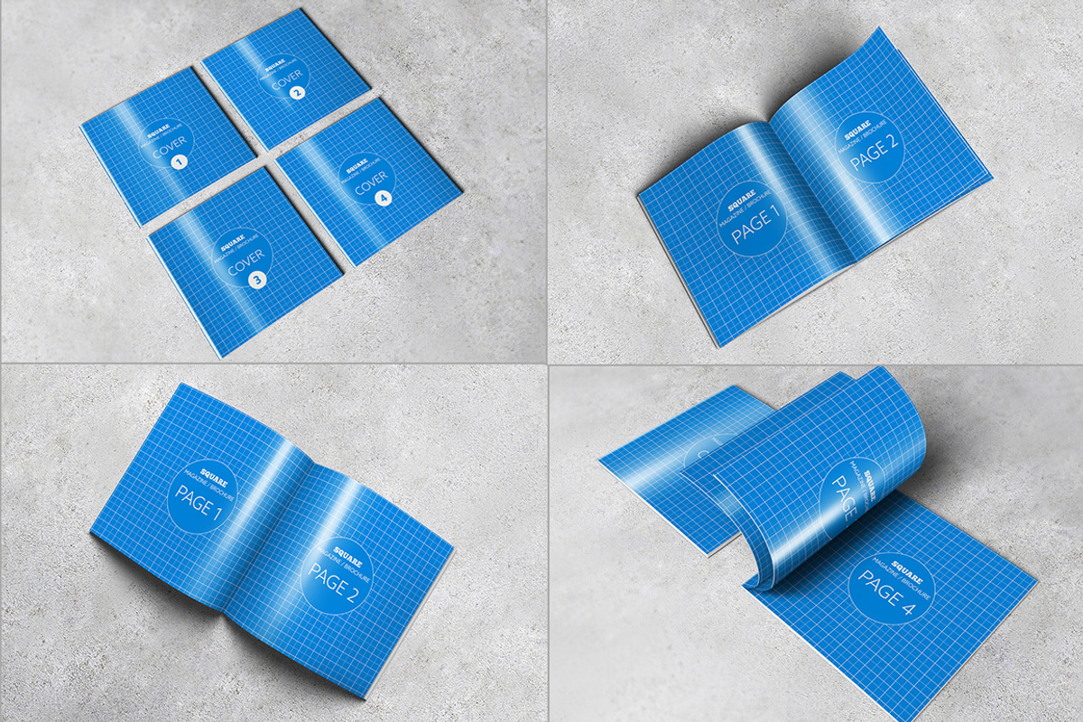 Square Magazine / Brochure Mock-Ups, a Print Template by Kongkow (Photo 6 of 7)