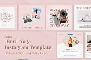 Yoga Instagram Canva Template Buri