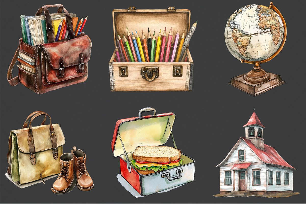 Vintage Back to School Clipart, an Illustration by Rose Art (Photo 3 of 4)