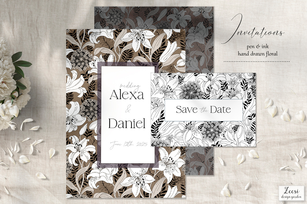 Ivory Lilies Pattern & Motifs, a Pattern Graphic by Zeesi Design Garden (Photo 2 of 11)