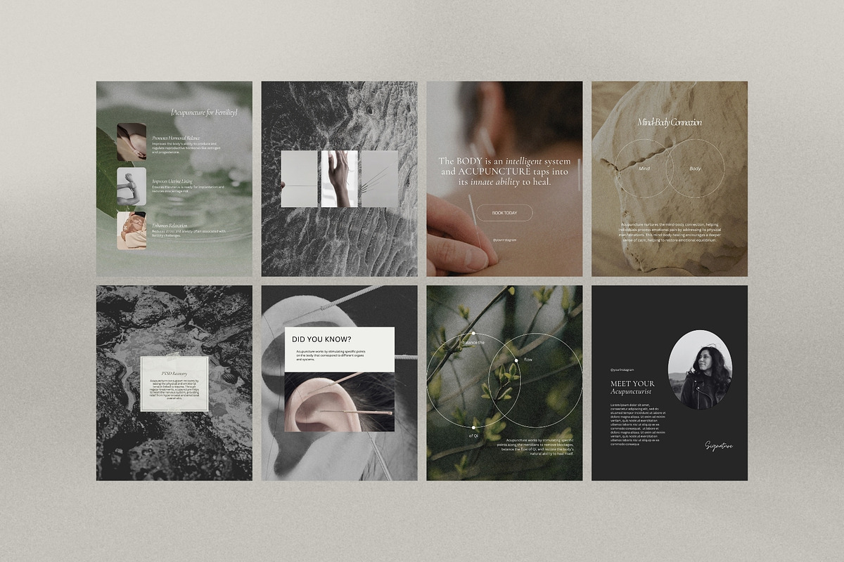 Acupuncture Instagram Templates, a Social Media Template by Terraa Studio Design (Photo 2 of 9)