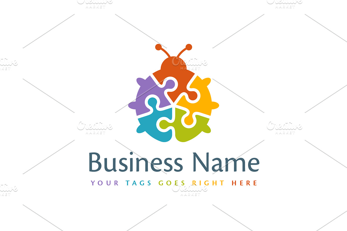 Puzzle Ladybug Custom Logo, a Branding & Logo Template by ARTE MIGUEL (Photo 1 of 3)