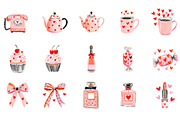Watercolor Valentines Day Clipart, an Illustration by Designworld (Thumbnail 2 of 4)