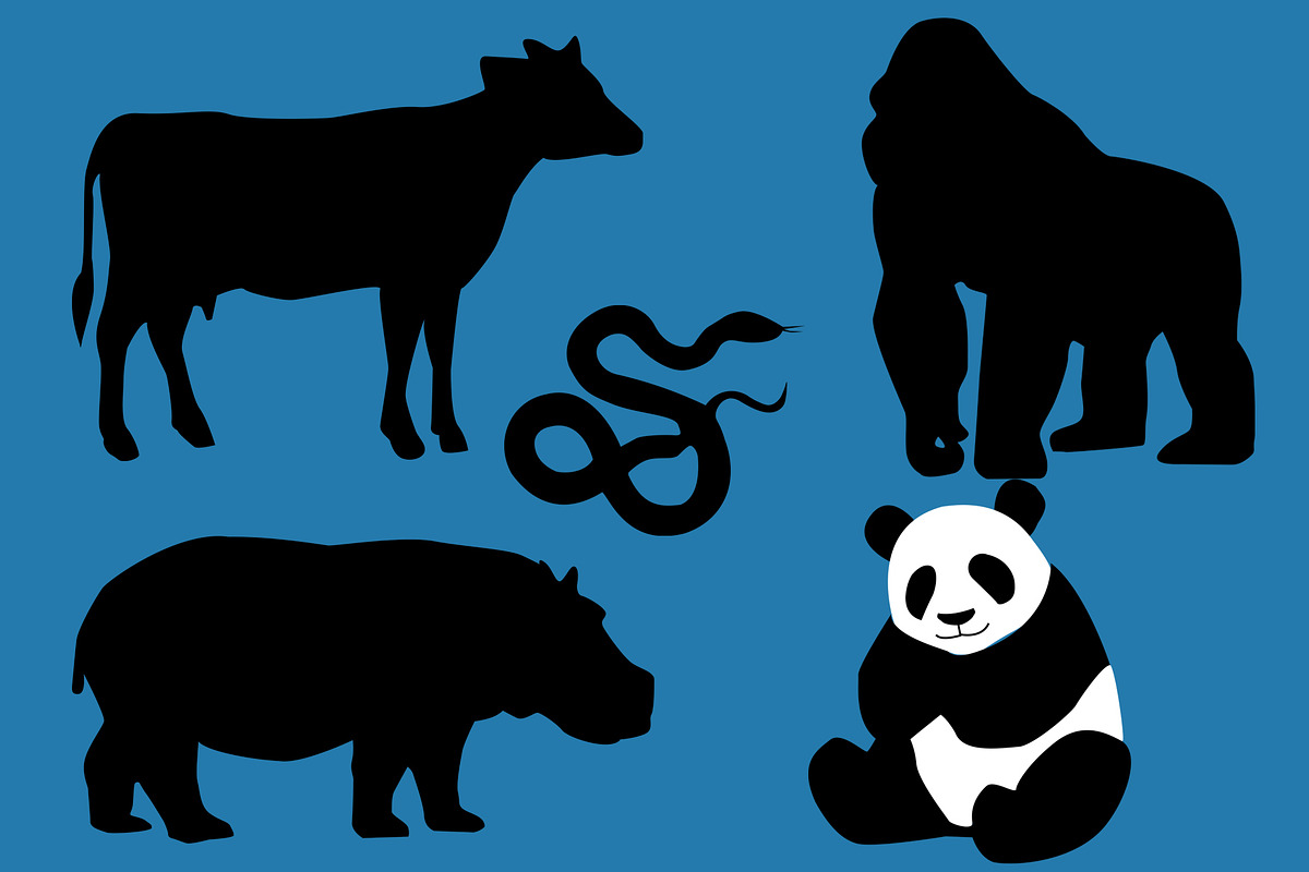 31 animal silhouette vectors, an Animal Illustration by GreenStockPhotos (Photo 4 of 7)