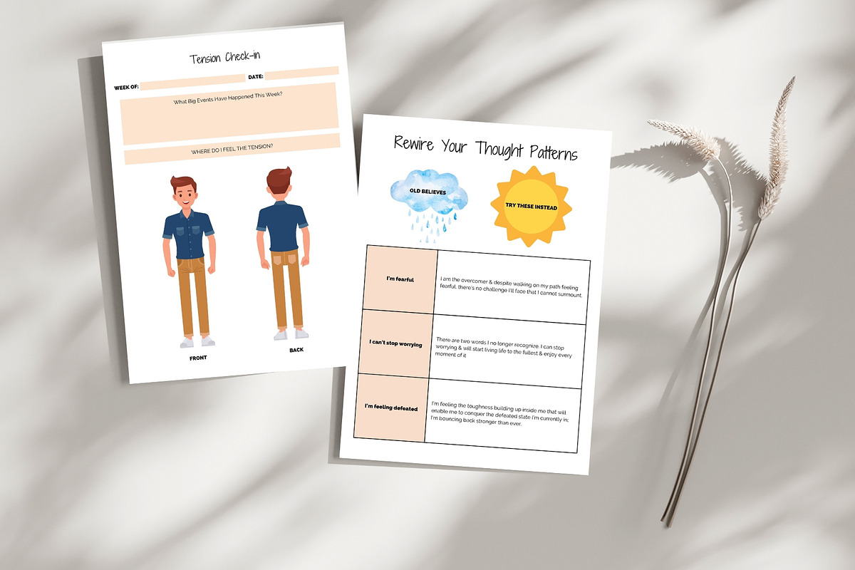 CBT Anxiety Workbook & Journal, a Print Template by Designmela01 (Photo 8 of 8)
