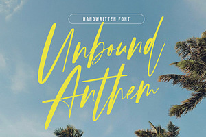 Unbound Anthem handwritten font