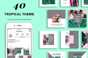 40 Tropical Theme Instagram Pack
