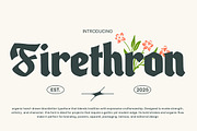 Firethron – Organic Blackletter Type, a Blackletter Font by Arendxstudio (Thumbnail 1 of 9)