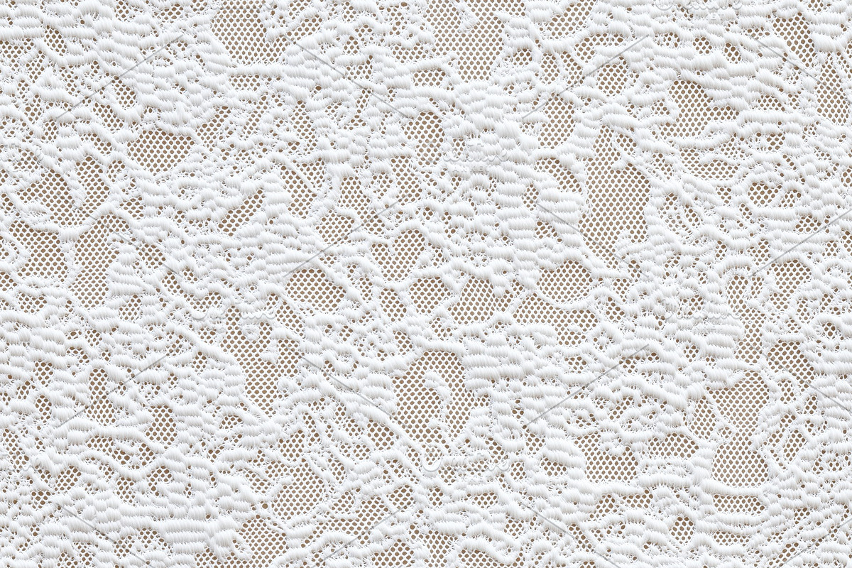 Seamless intricate white Delicate lace fabric with a delicate floral ...