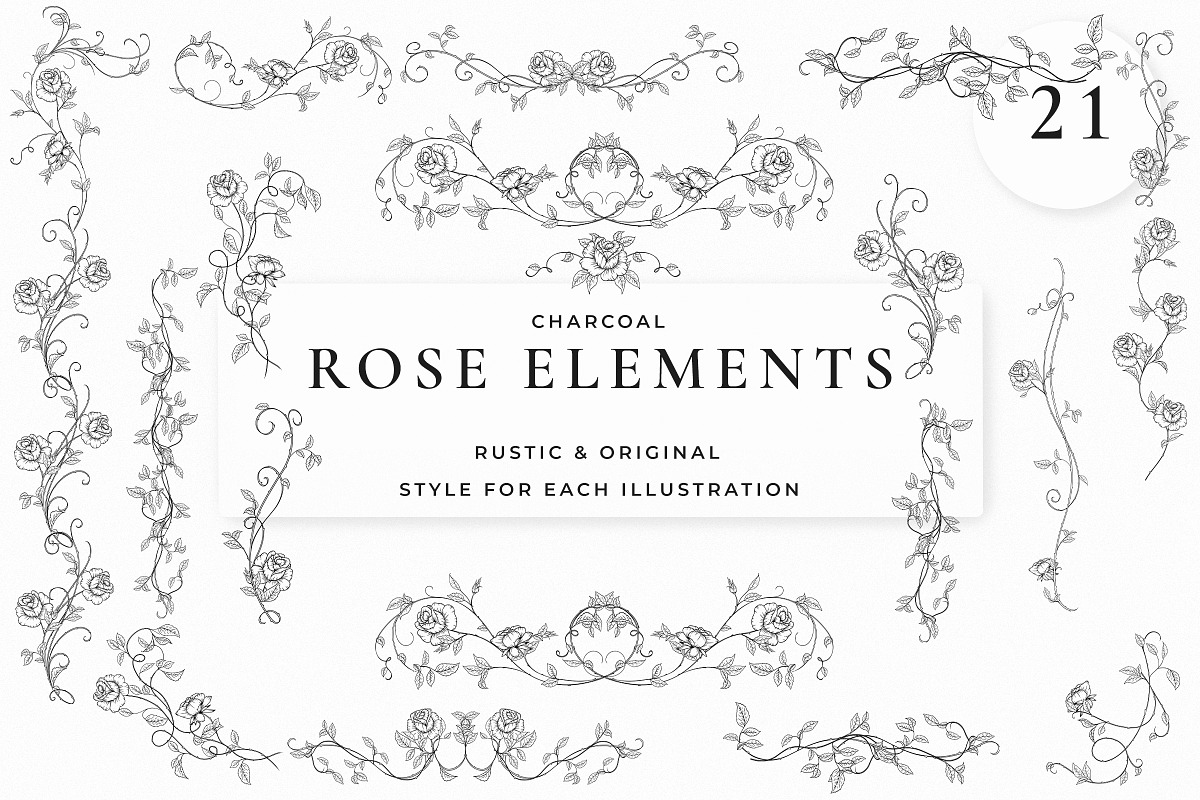 Rose Garden LineArt, a Decorative Illustration by AW Studios (Photo 2 of 9)