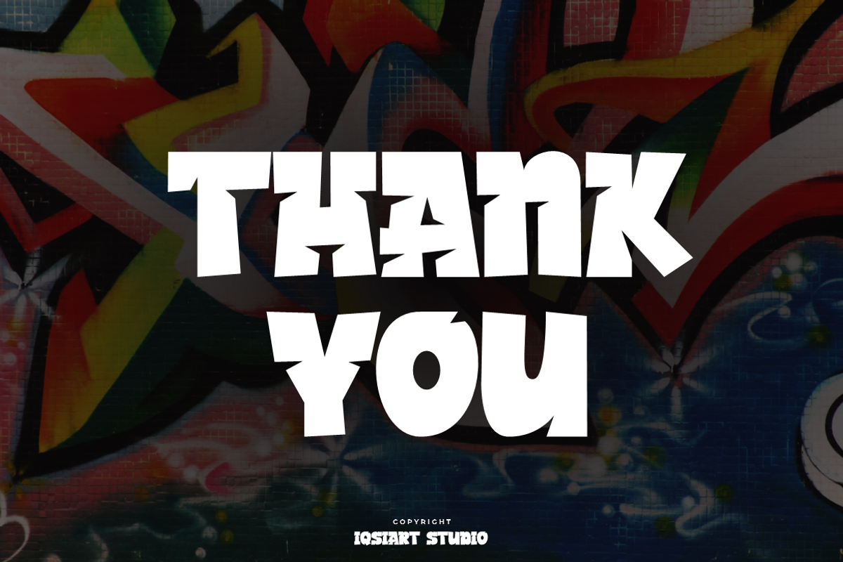 Blosh Swors - Graffiti Font, a Sans Serif Font by Iqsiart Studio (Photo 6 of 6)
