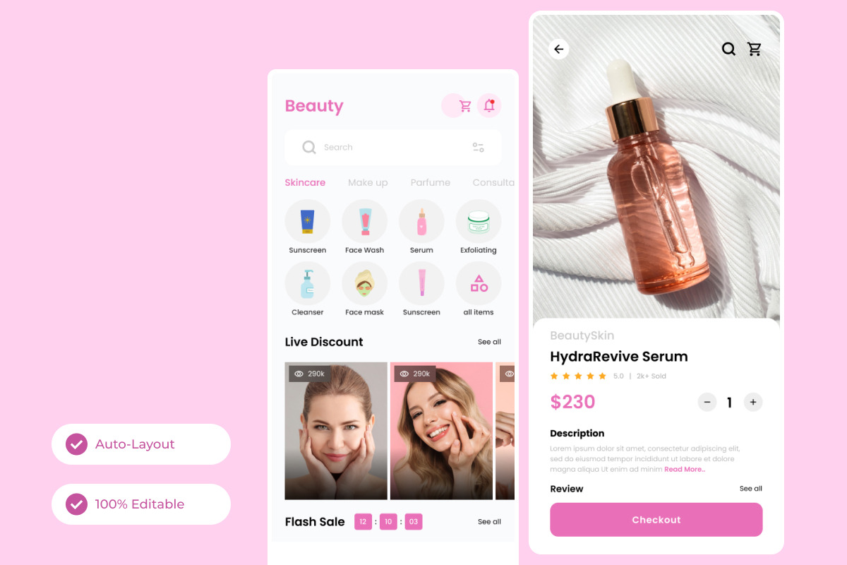 Beauty - Skincare E-Commerce Mobile, an App Template by twinstd (Photo 4 of 5)