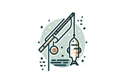 Minimal Fishing Rod Icon Vector Set, an Object Graphic by yasushie (Thumbnail 3 of 16)