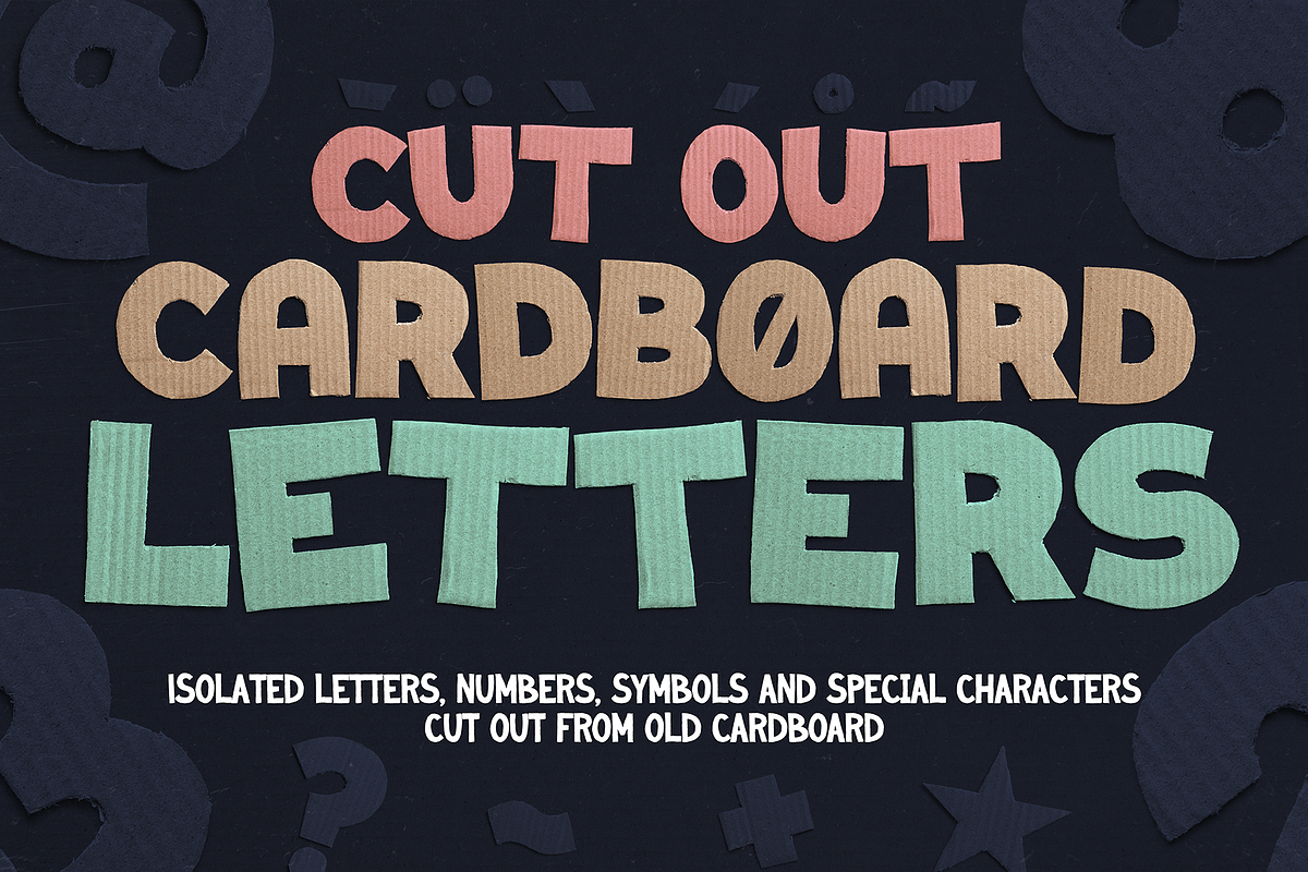 Cut Out Cardboard Letters, an Object Graphic by Mint Pixels (Photo 1 of 6)