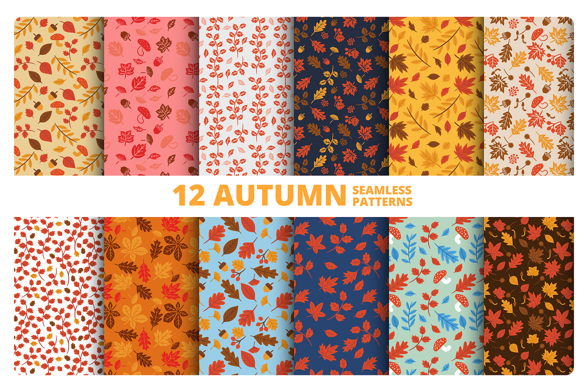 36 Autumn Elements + 12 Patterns, a Graphic by monkik (Photo 2 of 12)