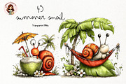 Summer Snail PNG Clipart Watercolor, a Seasonal Illustration by Nicolle's Colorful Art (Thumbnail 1 of 4)