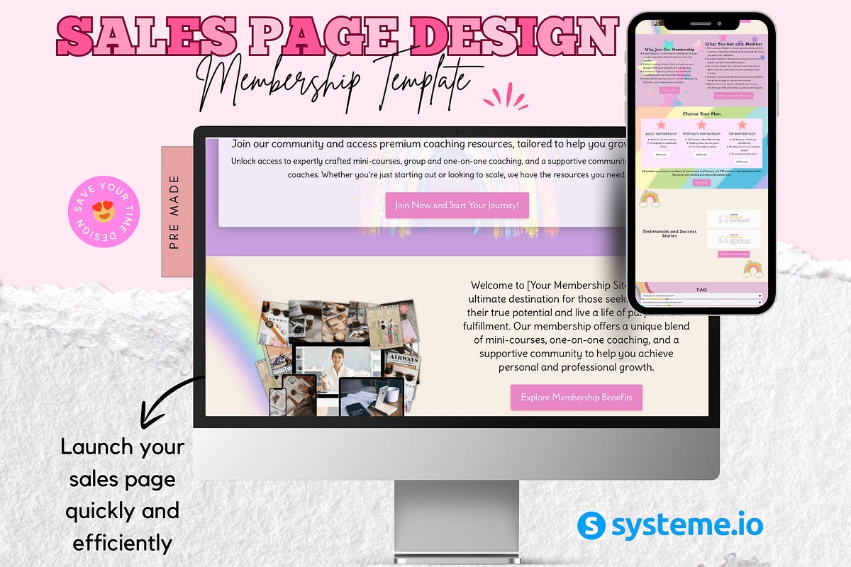 Membership Site Design Template, a Branding & Logo Template by bellaROSEworkshop (Photo 6 of 10)