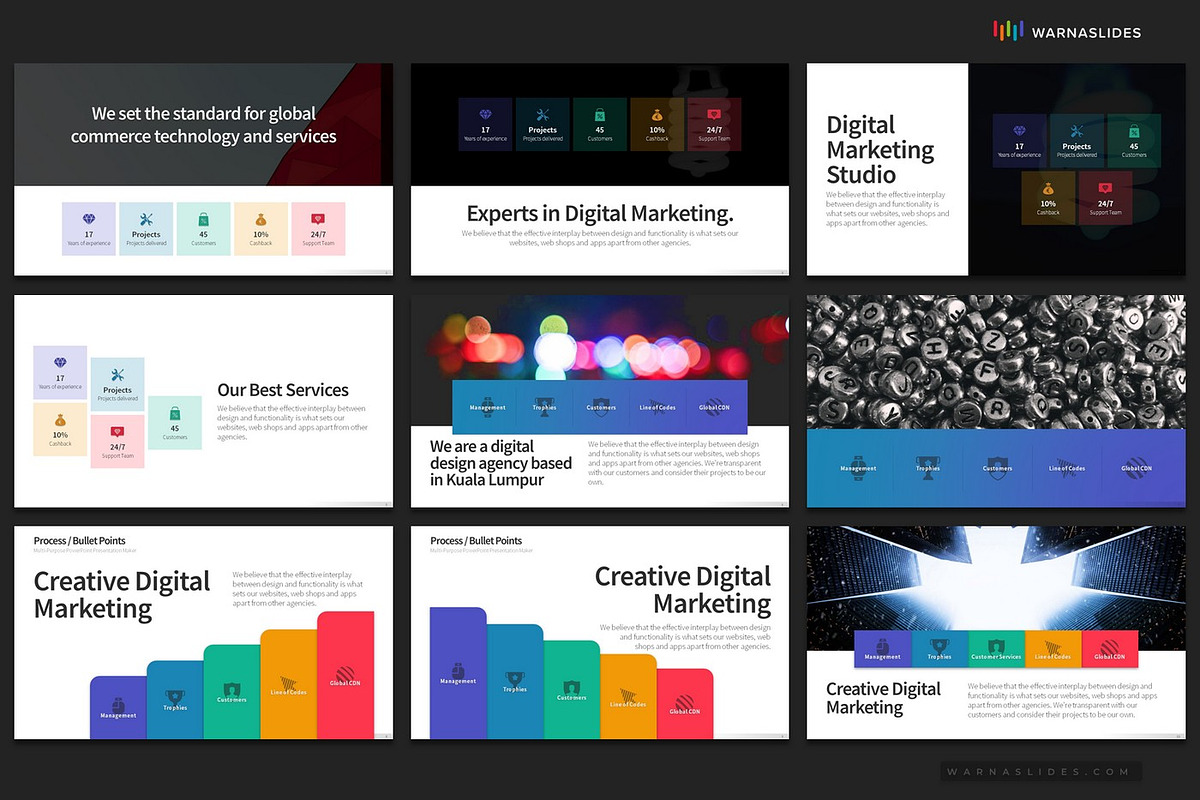 5 Bullet Points PowerPoint Templates, a Presentation Template by Warna Works (Photo 4 of 21)