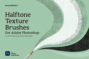 Halftone Texture Brushes for PS, a Brush Add-On by Komet & Flicker