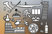 Italy Set Outlined & Colored, an Outline Icon by DeniseUytiepo (Thumbnail 5 of 5)