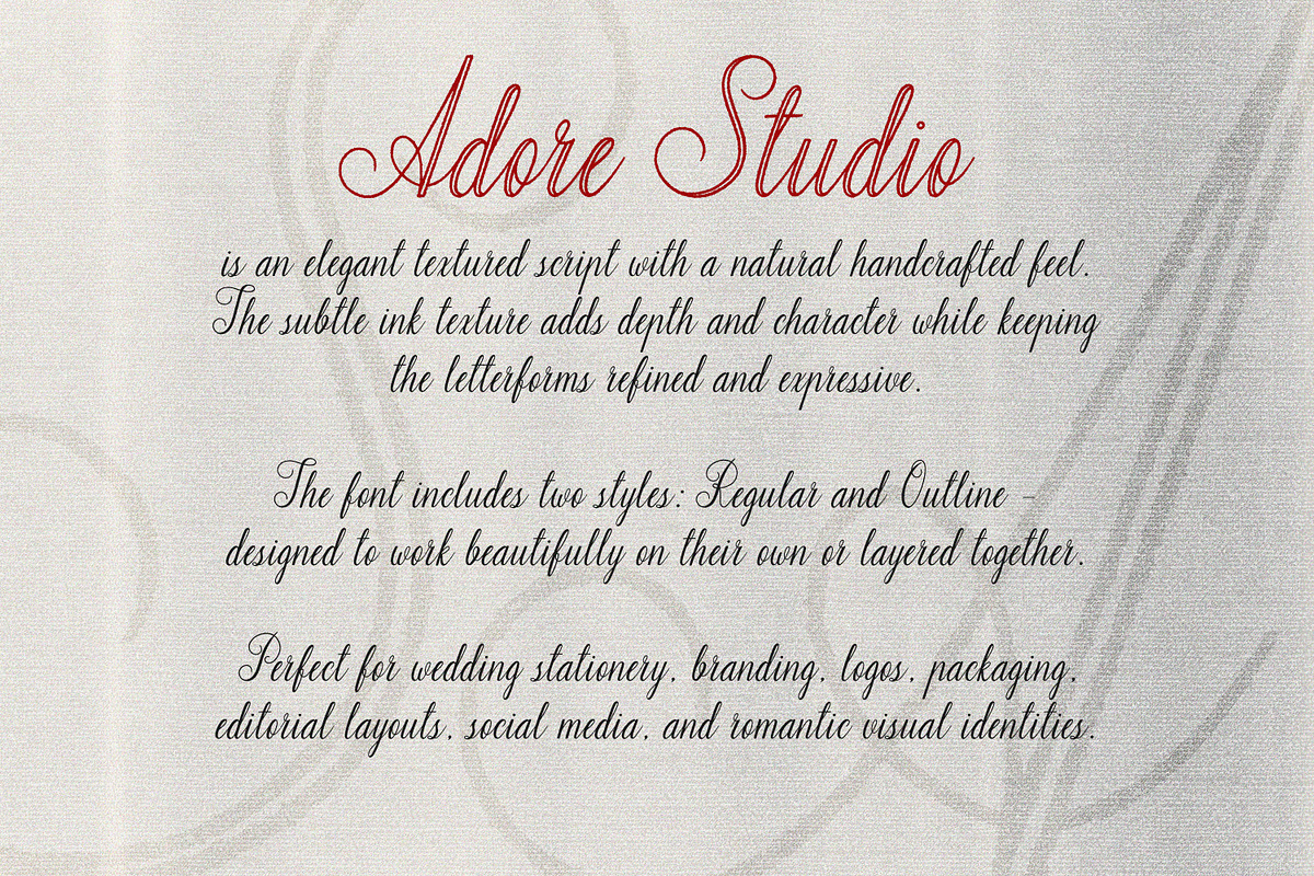 Adore Studio Romantic Font Duo, a Script Font by AnMark (Photo 13 of 14)